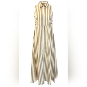 Livro Sleeveless Shirt Dress Tan And White Womens Small